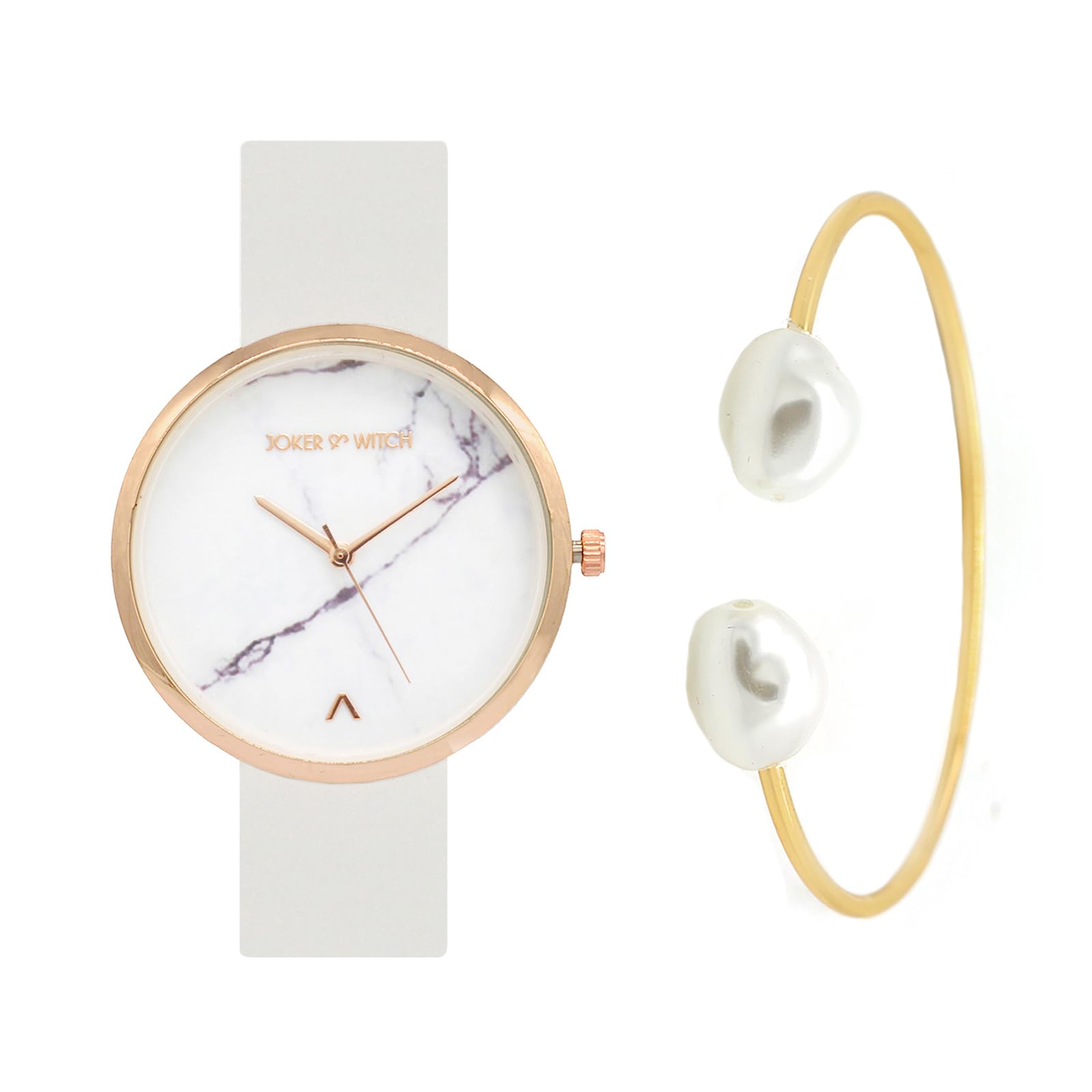 Joker & Witch Leather Women Snow Drizzle Analog Watch Bracelet Stack, White Dial, White Band (B0C7L9G594) Amazon Price History, Amazon Price Tracker