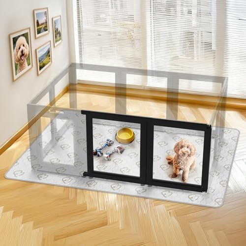 Image of FXW AuraSpace Acrylic Indoor Dog Playpen for Small Dogs, 24 inch, 2 Panels, Black
