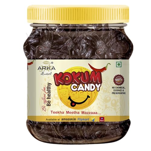 Image of Arka All Natural Kokum Candy Teekha Meetha - Sweet & Spicy | Tangy Chatpata Digestive Candy | No Preservatives | Gluten-Free | 200g Bottle