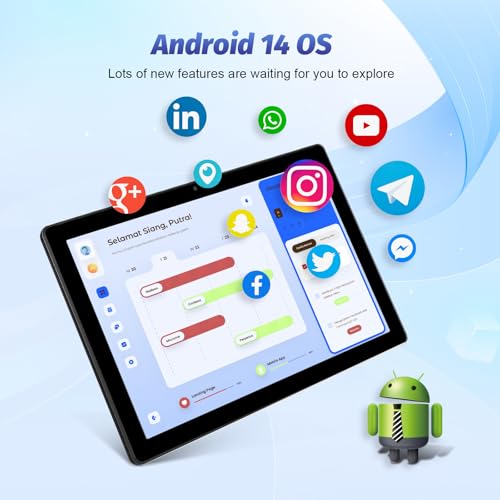 ZANDIZ 10.1 Inch Tablet Android 14 Octa Core Processor Tablet, 8GB RAM 64GB ROM (TF 1TB), 5+8MP Dual Camera (Black) - Image 4