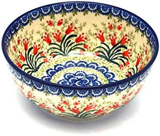 Polish Pottery Bowl - Coupe Cereal - Crimson Bells