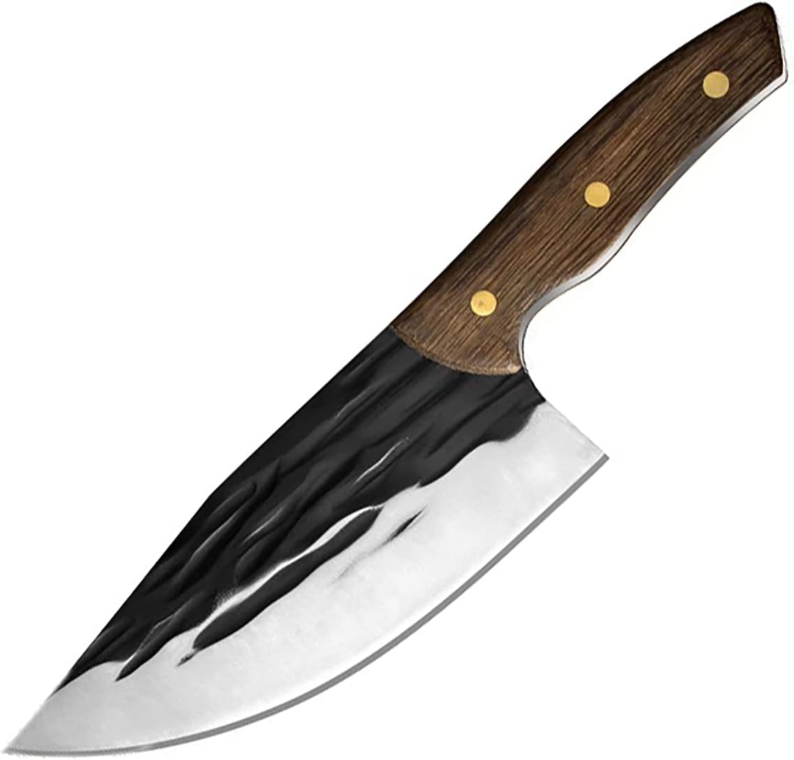 Meat Cleaver,Cleaver Knife Butcher Knife 5Cr15 Molybdenum Vanadium Steel Wooden Handle Kitchen Knife Cutting Tool Butcher Knife Outdoor Hunting Knife, LAMAJIGA5844