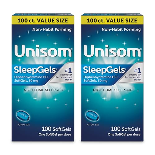 Unisom Nighttime Sleep-Aid Gels Diphenhydramine HCI 100 Count (Pack of 2)