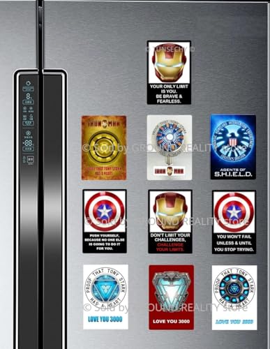 Image of Ironman Nanotech Helmet with Motivational and Inspirational Quotes Waterproof Digital Picture Magnet. Large Size 10cmsx7cms; Multi Color 1 Piece Ironman Office Fridge Magnet Souvenir (AV-45)