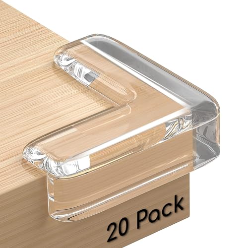 Image of BabyPro Silicone Corner Guard with Strong Adhesive, Set of 20 | for Furniture Protection, BPA Free Non Toxic, for Bed & Table Corners