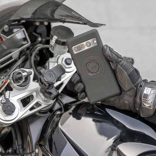 Image of Quad Lock Motorcycle Fork Stem Mount PRO Kit with Vibration Dampener and MAG Phone Case for Galaxy S22+