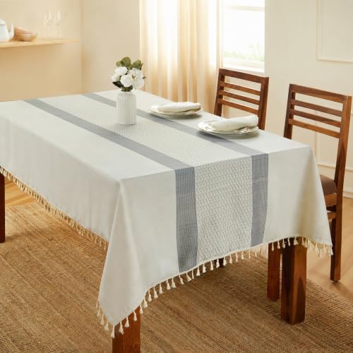 Image of Amazon Basics Tablecloth for Dining Table Cover, Microfiber Fabric Rectangle Tablecloth, 40x60 Inches 4 Seater (Grey, 4 Seater)