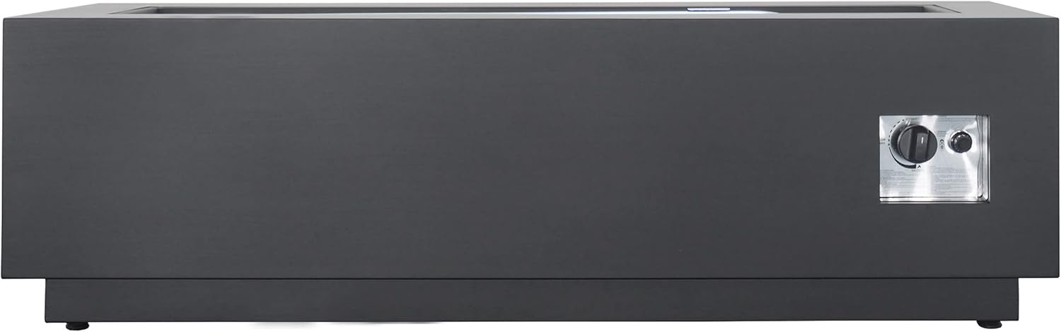 Christopher Knight Home Wellington Outdoor 50,000 BTU Rectangular Fire Pit (No Tank Holder) - Dark Gray