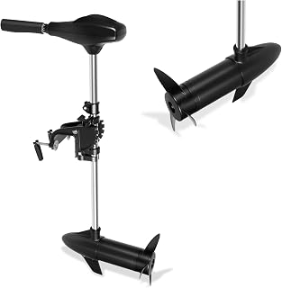 58lbs Thrust Saltwater Trolling Motor, Transom Mounted Saltwater Electric Outboard Motor with 5 Forward Gears and 3 Reverse Gears, Outboard Motor for Fishing Boats, Dinghies
