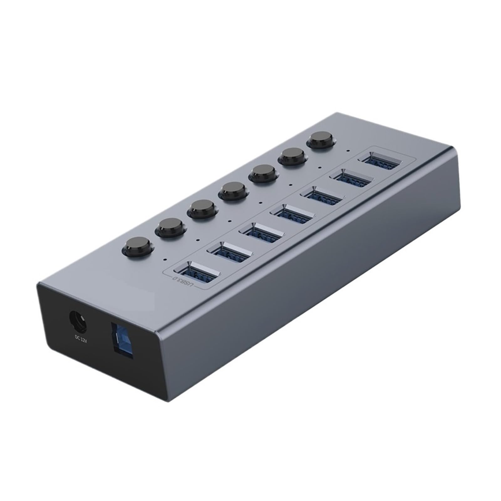 Koncentrator WieloUSB Rozdzielacz Kilku Portów Gniazdo Dokujące Z Klawiszem Włączania I Wyłączania Wiele Gniazd USB 3.0 Wtyczką Adapter Ładowarki Technologia Szybkiego Bezpiecznego ładowania(7 USB)