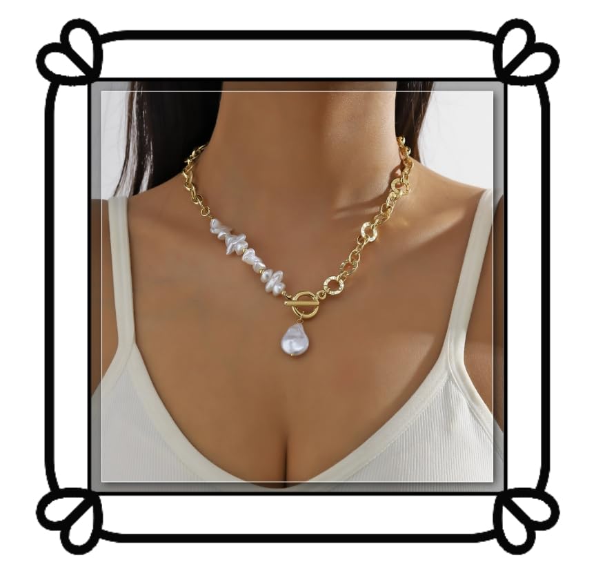 Collier perles baroques gouttelette or : le cadeau idéal femme