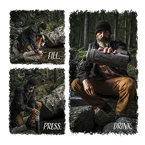 GRAYL GeoPress 24 oz Wasserfilterflasche – Filter für Wandern, Camping, Survival, Reisen