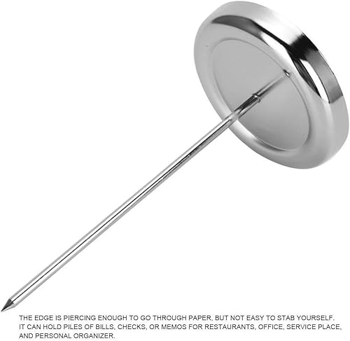 Miniatura 6 de Hilitand Soporte de notas de papel de varilla recta de acero inoxidable con clip Check Husillo Bill Fork Recibo Factura Spike Stick Holder