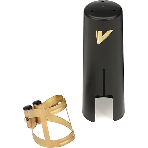 Vandoren M/O Ligature and Plastic Cap for Baritone Saxophone V16 Mouthpiece; Aged Gold Finish; LC590AP