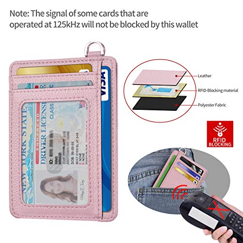 Image of Slim Minimalist Front Pocket Wallet, RFID Blocking Credit Card Holder Wallet with Detachable D-Shackle for Men Women