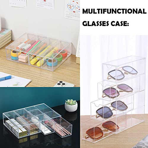 Himifuture Sunglasses Organiser with 4 Drawers, Acrylic Eyeglass Organizer, Make-up Storage Drawer Tray, Jewelry Box - Image 4