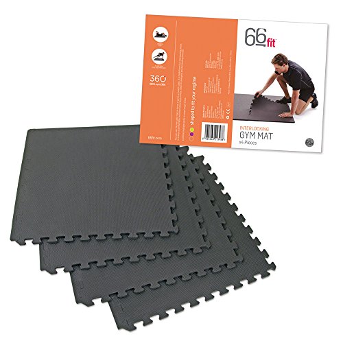 66fit Interlocking Mats x 4pcs - Home Gym Garage Floor Yoga Fitness Exercise, Karate, Workout, Judo, Black - Image 4