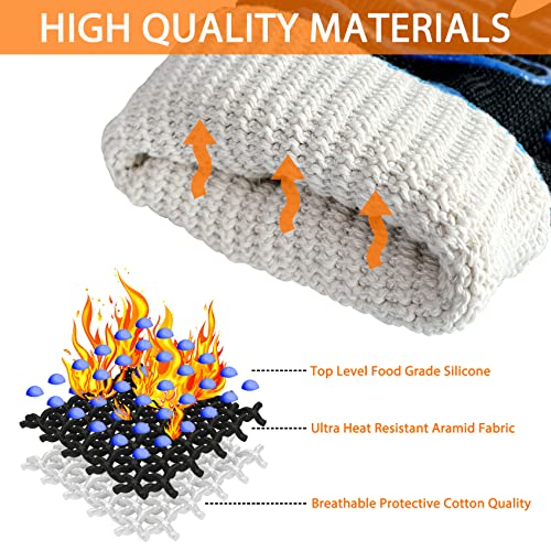 Highloong SGHR8803 Bbq Gloves, Oven Gloves 1472℉ Extreme Heat Resistant, Grilling Gloves Silicone Non-Slip Oven Mitts thumb #1