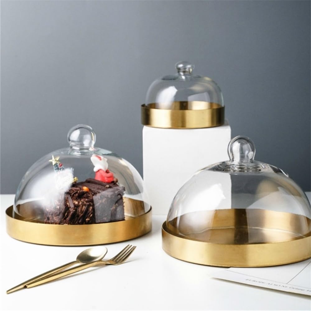 MINGZHE 3 Pezzi Set di Alzate per Torta Dorato Bellissimo Delicato Ferro Metallo Espositore per Dessert