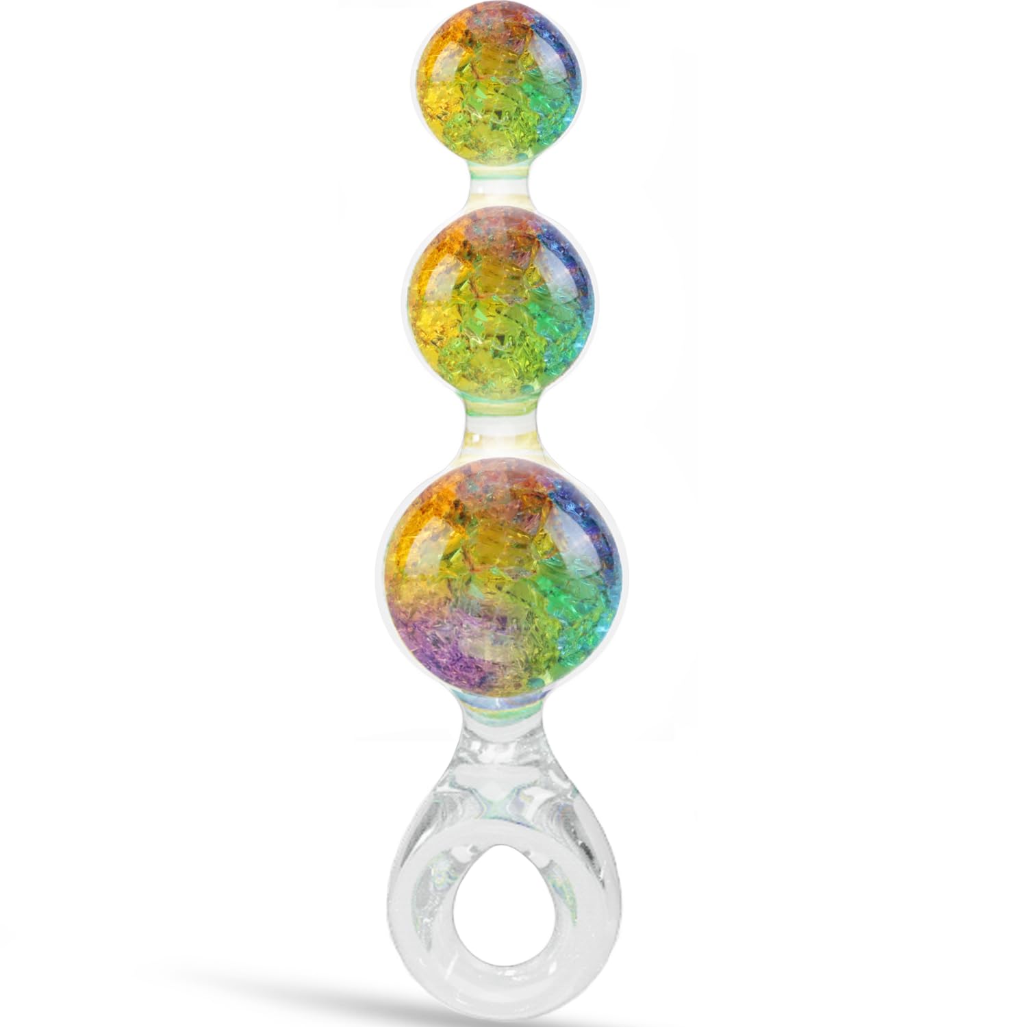 7 48 Crystal Silicone Anal Beads Dual Layer Large Butt Plug Adult Sex Toys Graduated Glass Anal Plugs