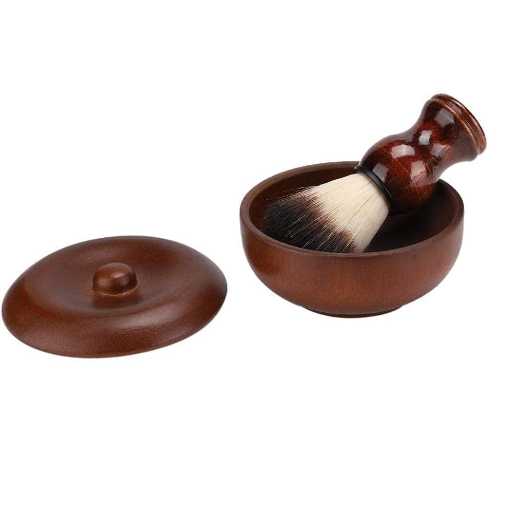 Agatige Brocha De Afeitar De 2 Piezas Y Tazón, 2 En 1 Kit De Afeitar De Madera Kit De Jabón De Afeitar Brocha De Afeitar Tazón De Jabón De Afeitar Para Hombres