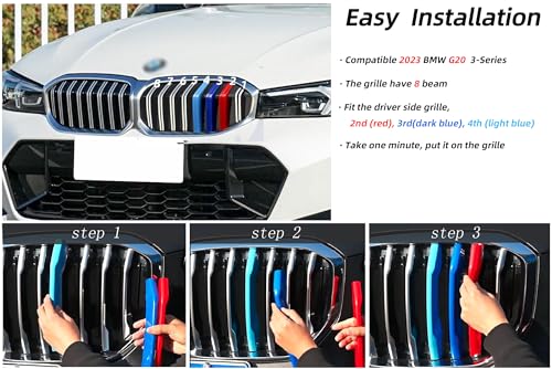 Image of Grille color stripes Compatible bmw accessories 2023 BMW G20 3 Series 330i 330e sedan xDrive 8 Beam