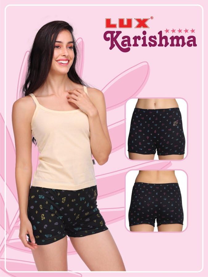 Image of Lux Karishma Bloomer Women's 100% Pure Cotton Bloomer - Soft, Comfortable, and Skin-Friendly(Pack of 6)(Color mayvary)
