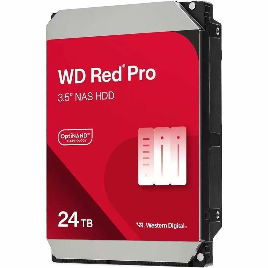 Image of Western Digital 24TB WD Red Pro NAS Internal Hard Drive HDD - 7200 RPM, SATA 6 Gb /s, CMR, 512 MB Cache, 3.5 inch -WD241KFGX