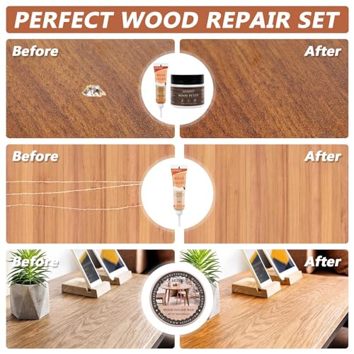 Natural Oak Wood Furniture Repair Kit, 6 Colors Wood Filler