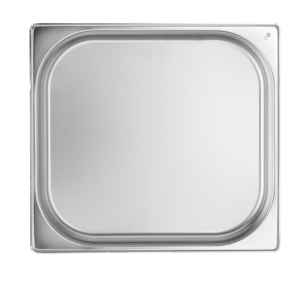 HENDI Contenitore Gastronorm GN 2/3, Budget Line, resistenza termica -40 °C a 250 °C, per forno e bagnomaria, 3L, 354x325x(H) 40mm, acciaio inox