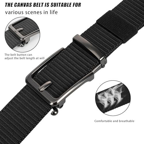 Men's Black Canvas Belt - Stylish and Durable Waist Accessory3
