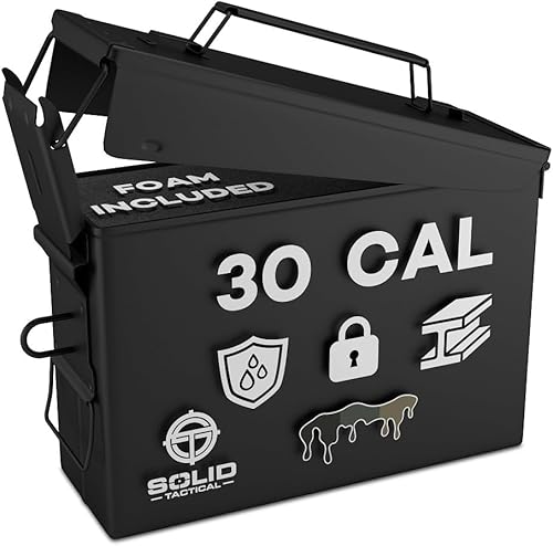 Caja de almacenamiento de munición de metal con cerradura  Lata de munición de acero militar y del ejército para almacenamiento de municiones  Caja