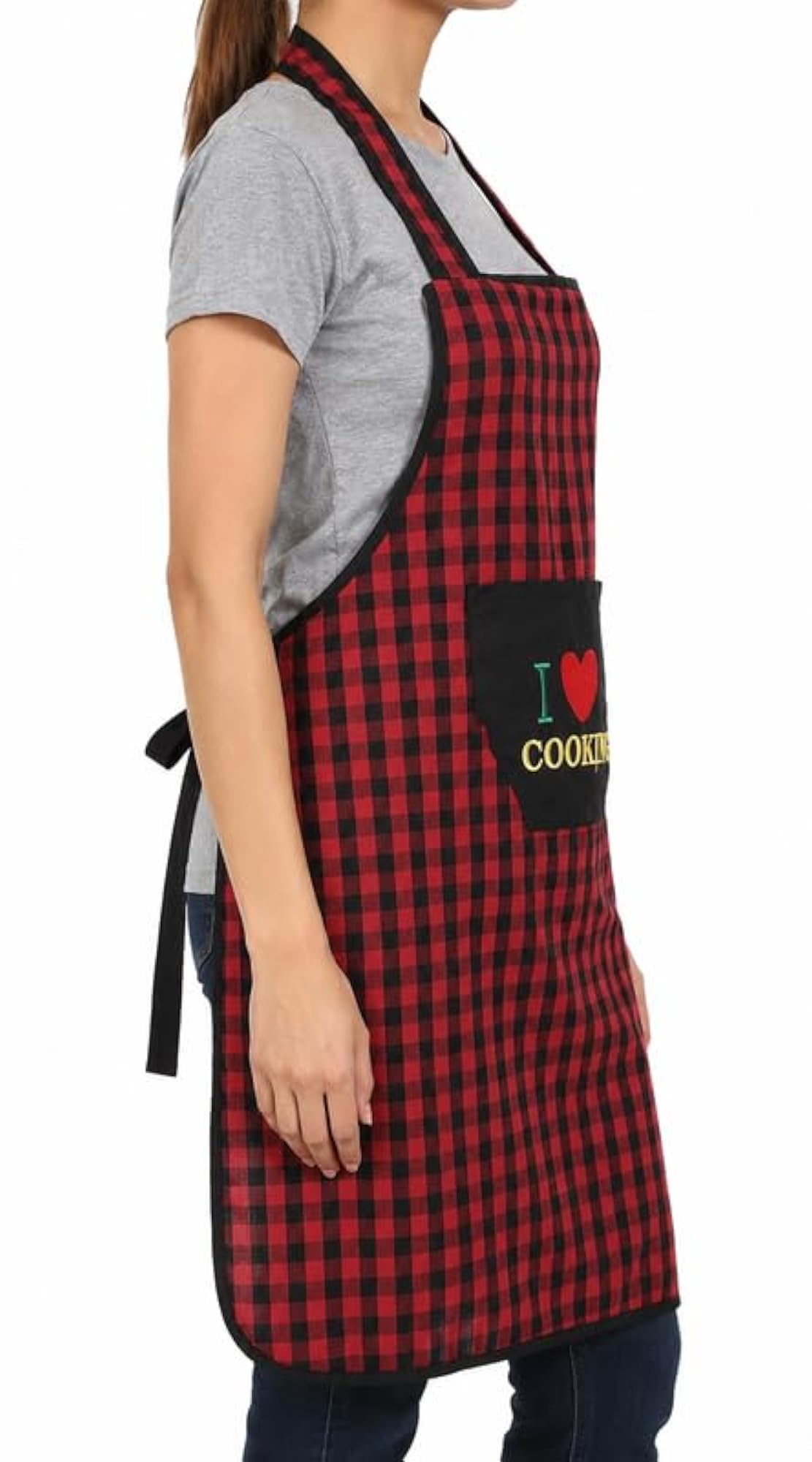 Kitchen Apron for Women & Men, Adjustable with Front Pocket