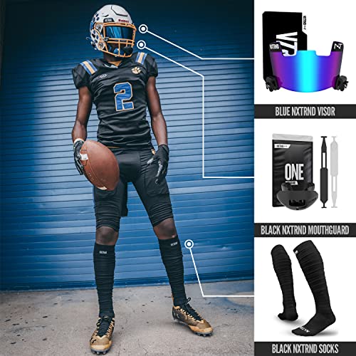 Nxtrnd One Football Mouth Guard, Mouth Guard Football, Football Mouthpiece, Football Mouth Guard Youth, Kids, & Adults, 2 Straps Included, Compatible With Braces (Black) #TOP5