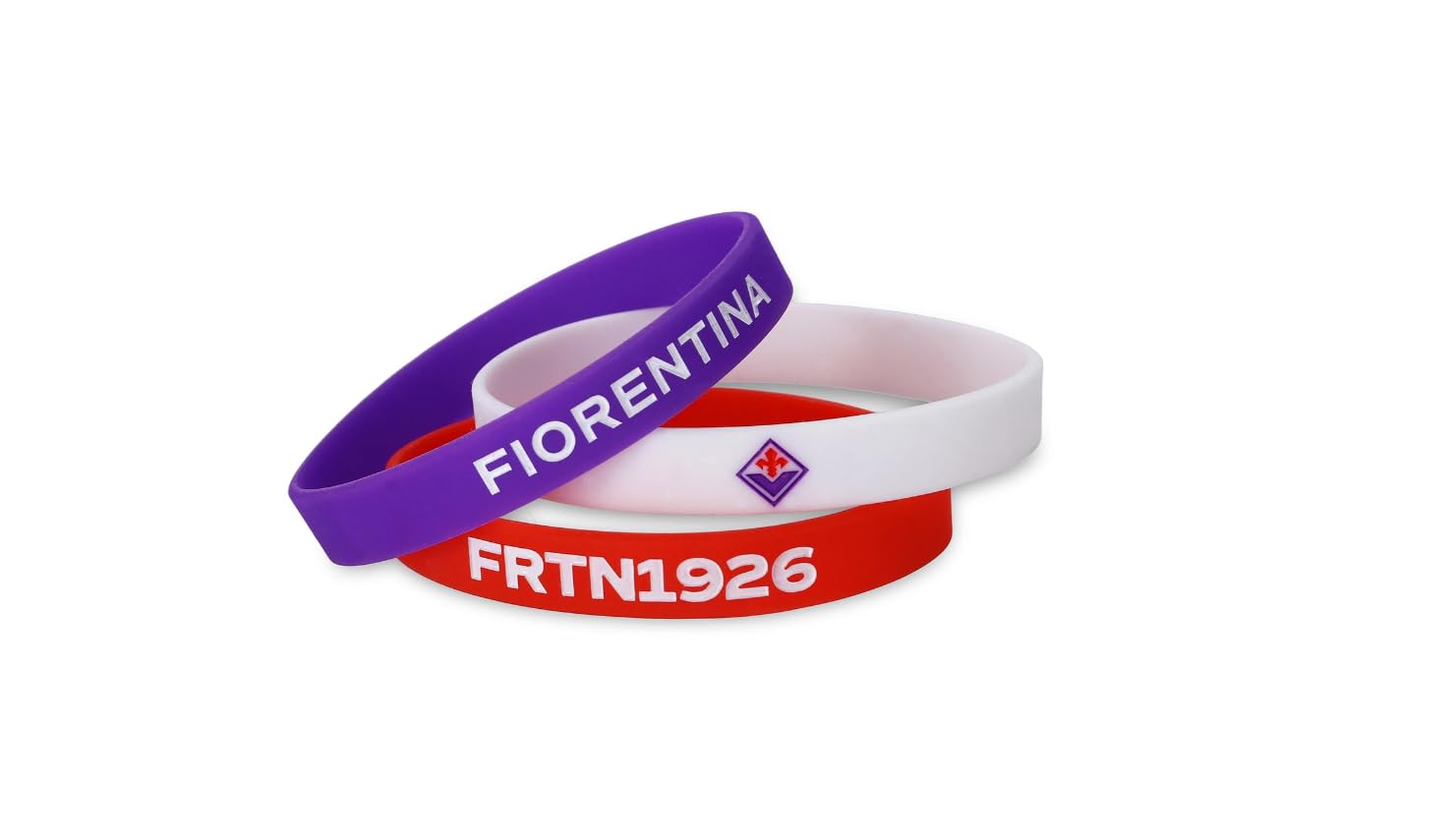 FCP Fiorentina Nuovo Logo Set Tris Braccialetti in Silicone Colorati Arancione Viola Bianco Bambino Adulto Uomo Sport Calcio