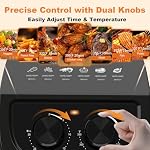 OSTBA 2.5QT Air Fryer pour 1–2 personnes, petite Air Fryer avec 6 Options de menu, Temp manuelle double bouton & Heureur, 3D Rapide Air Circulation, antiadhésive & Lave-vaisselle panier sûr, sans huile cuisine saine