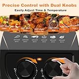 OSTBA 2.5QT Air Fryer for 1–2 People, Small Air Fryer with 6 Menu Options, Dual Knob Manual Temp & Timer, 3D Rapid Air Circulation, Nonstick & Dishwasher Safe Basket, Oil-Free Healthy Cooking