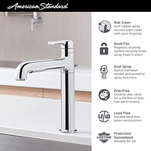 American Standard 4803100.075 Studio S Pull-Out Kitchen Faucet, Stainless Steel #TOP25