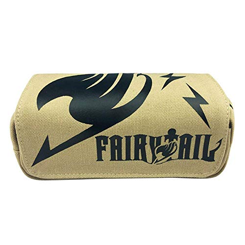 Preisvergleich Produktbild Koupany Anime Bleistiftbeutel Fairy Tail Bleistiftbeutel Student Schreibwaren Box Multifunktionale Leinwand Reißverschluss Doppelschicht Cartoon Cartoon Lagerung Bleistiftbox