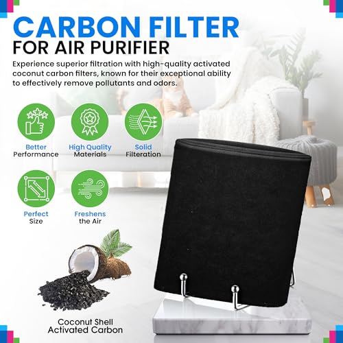 Image of Cut to Fit Activated Carbon Filter Sheet 10 inch x 48 inch - Activated Carbon Air Filter for Air Purifiers Window AC Air Vent And More - Charcoal Filters Absorb Odors & Freshens the Air (2-Pack)