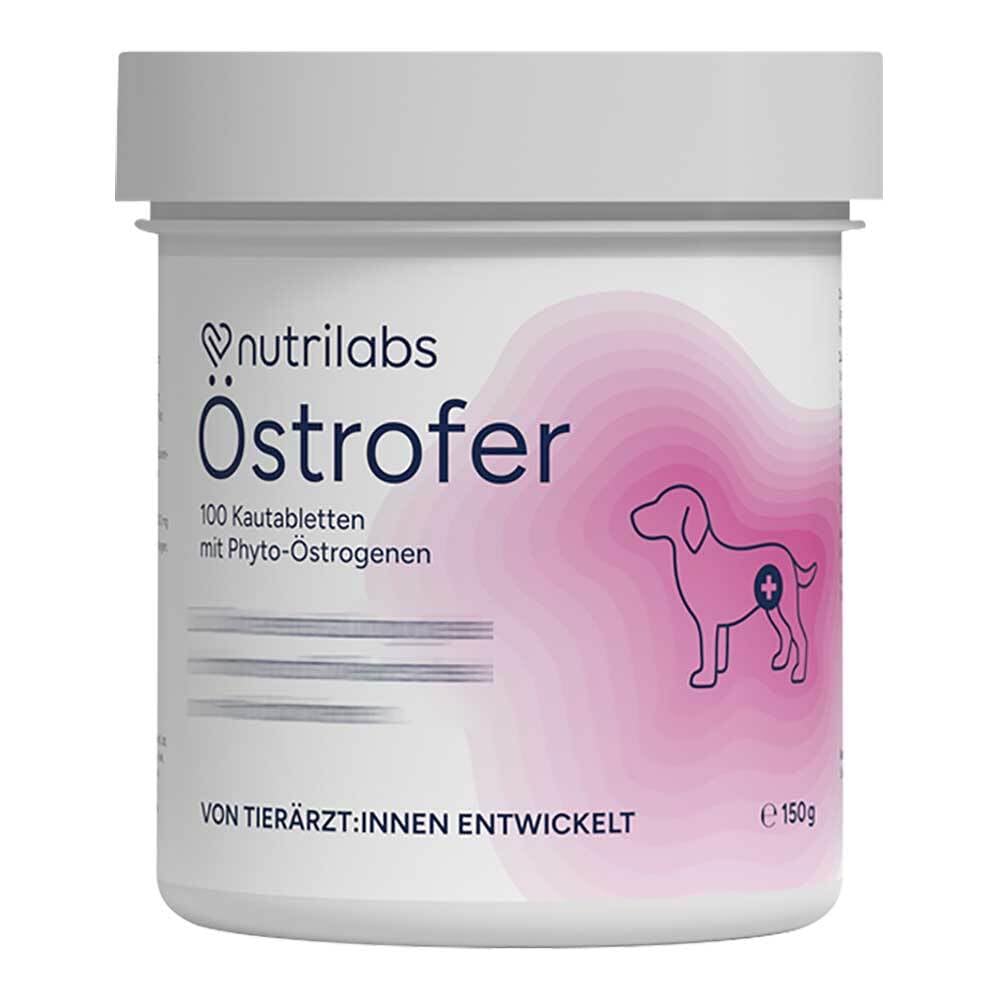 NutriLabs Estrofer compresse ormonali per cagne 100 pz. - Compresse sanitarie con semi di trifoglio rosso, biotina, ecc. - Prodotti sanitari per cani - Integratori alimentari