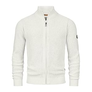 Indicode Herren INLayton Strickjacke mit Stehkragen und Reißverschluss | Cardigan Feinstrickjacke für Männer