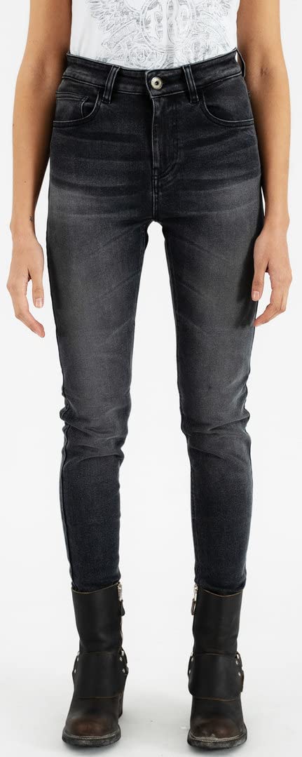 Rokker - Tech High Waist Dames Motorfiets Jeans, Tech Jeans da Motociclista da Donna a Vita Alta Donna