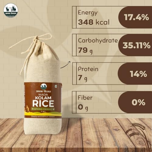 Image of Apka Kisan Wada Kolam Rice | Premium Medium Grain Lachkari Rice | Non-Sticky, Fluffy & Aromatic | Easy to Digest | Daily Use Rice (1Kg)