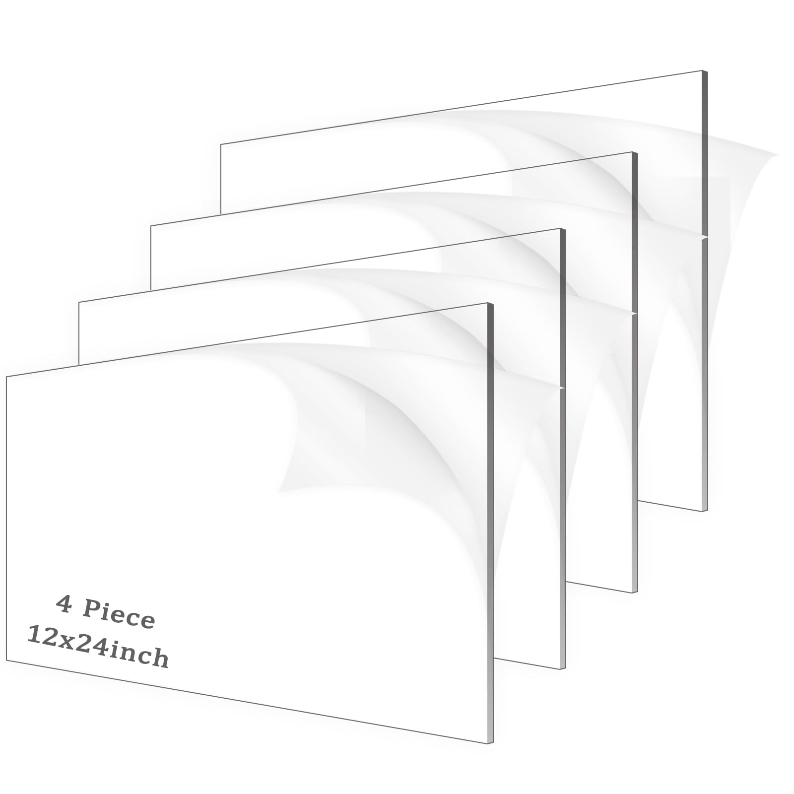 ADTDA 4 Pieces 1/8" Thick (3mm) Acrylic Sheets,Clear Cast Plexiglass 12” x 24” with Protective Paper for Signs DIY Display Projects,Craft,Photo Frames