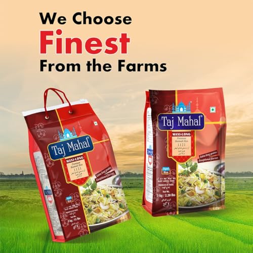 Image of Taj Mahal 1121 Premium Basmati Rice 5Kg | Extra Long 24mm Grains | Ideal for Biryani, Pulao & Festive Meals