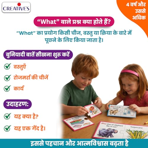 Image of Creative's WH Series | Let's Find Out- What? | Question - Answer Puzzles | Learning Games for Kids | Self-Correcting Match Ups | Picture Puzzle Game | Preschool Learning | Ages 4 & Up
