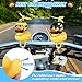 BOZILY 2 Pack Rubber Duck Car Ornaments, Squeeze Duck Bicycle Horns with Propeller Helmet, Bandage and Gold Chain, Funny Dashboard Decor for Car, Bike, Motorcycle