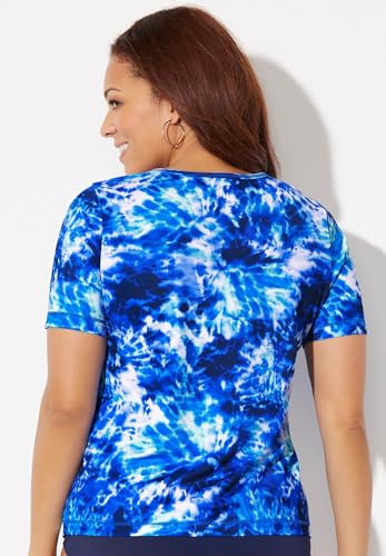 Swimsuits For All Women's Chlorine Resistant Swim Tee Rash Guard (Plus2