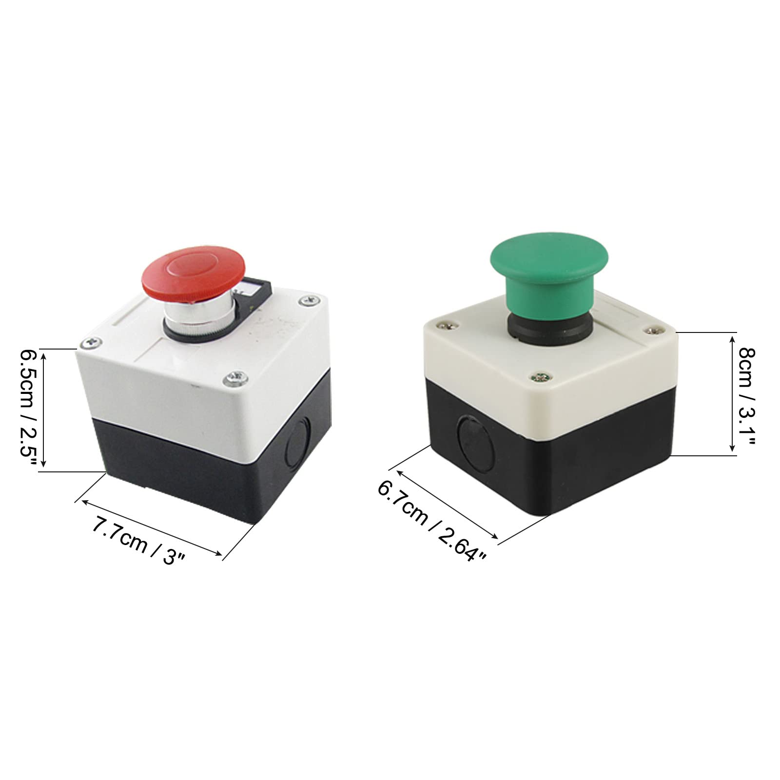 MECCANIXITY ABS Weatherproof Momentary Mushroom Push Button Switch